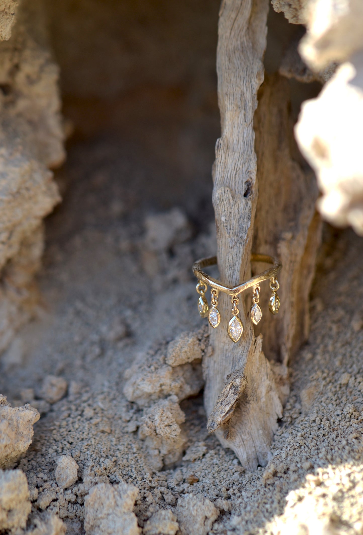 DROPS Ring 14K Gold Lab Diamonds