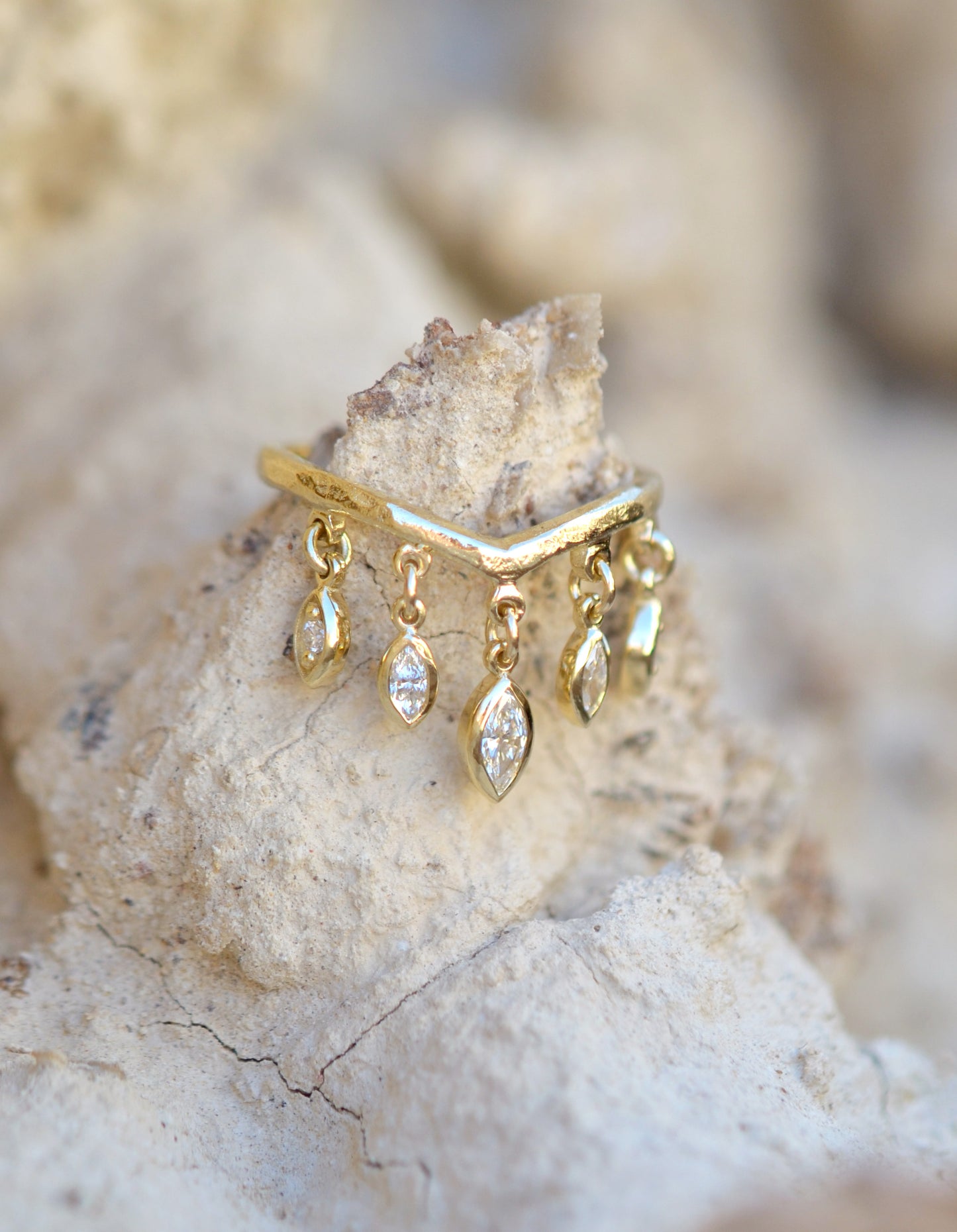 DROPS Ring 14K Gold Lab Diamonds