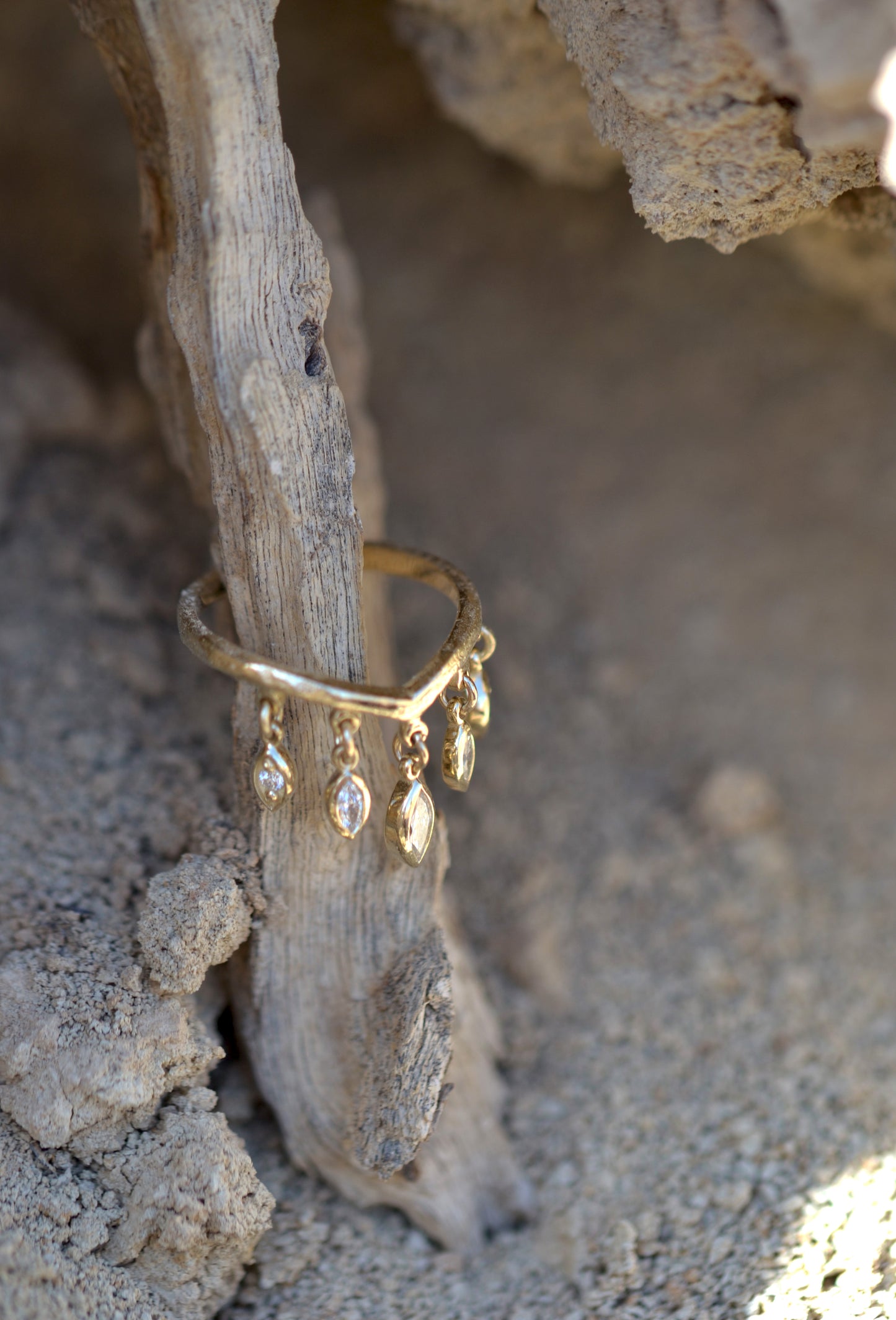 DROPS Ring 14K Gold Lab Diamonds