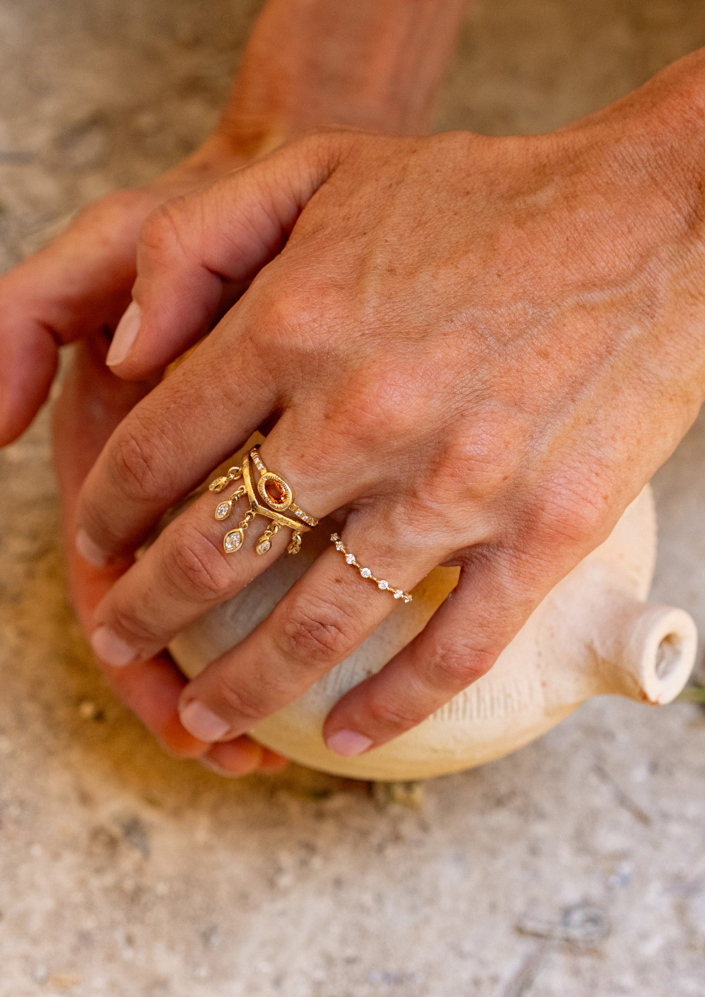 DROPS Ring 14K Gold Lab Diamonds