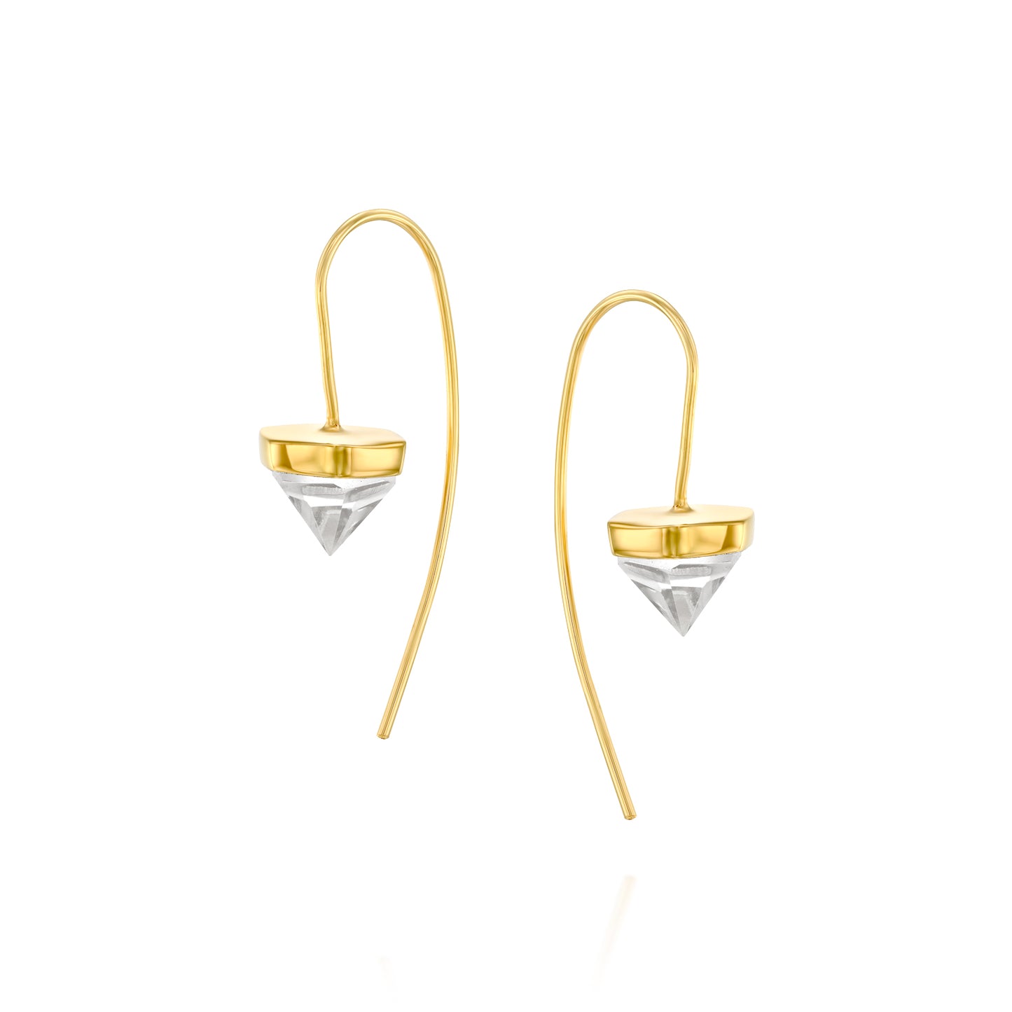 Pyramid Gold Earrings