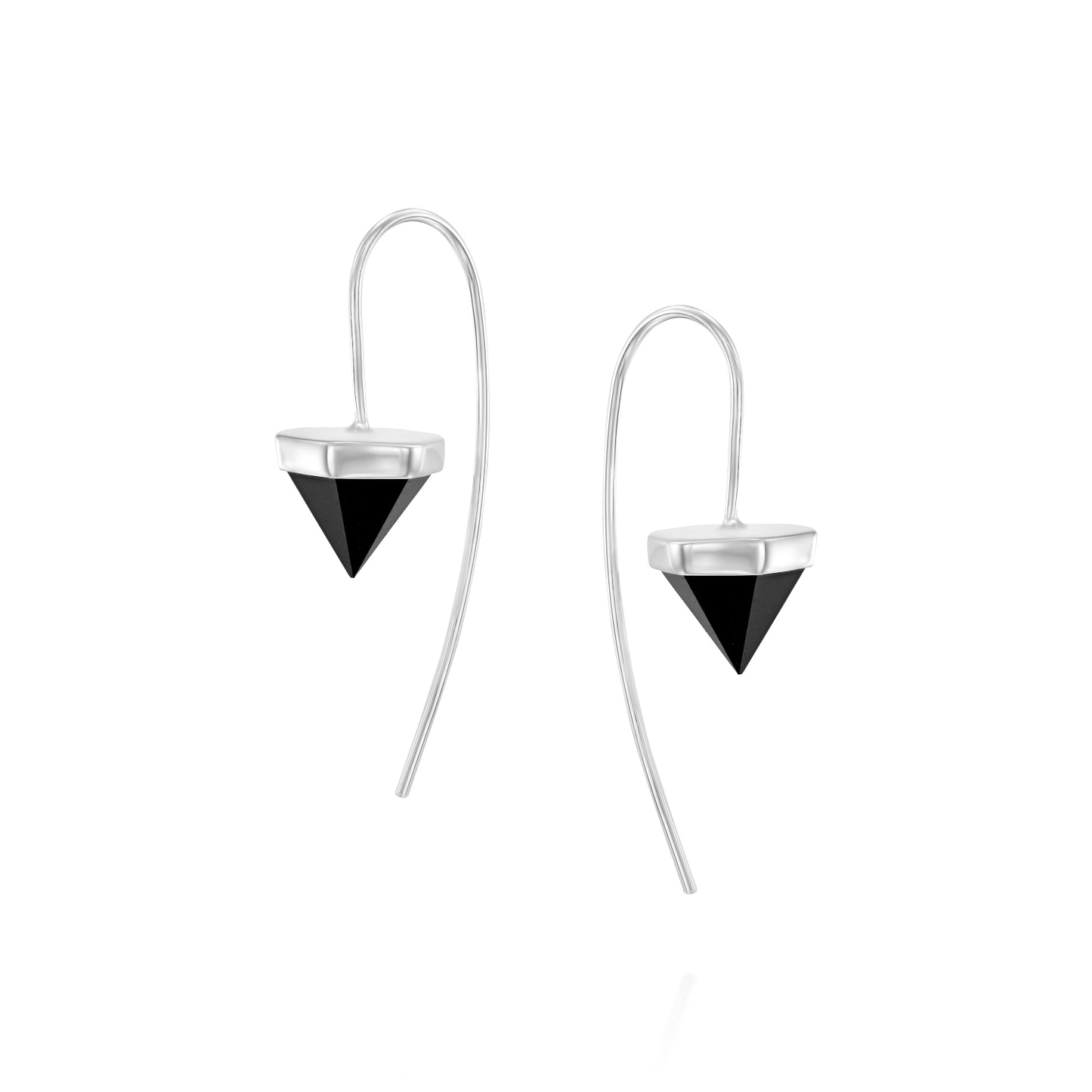 Pyramid Silver Earrings