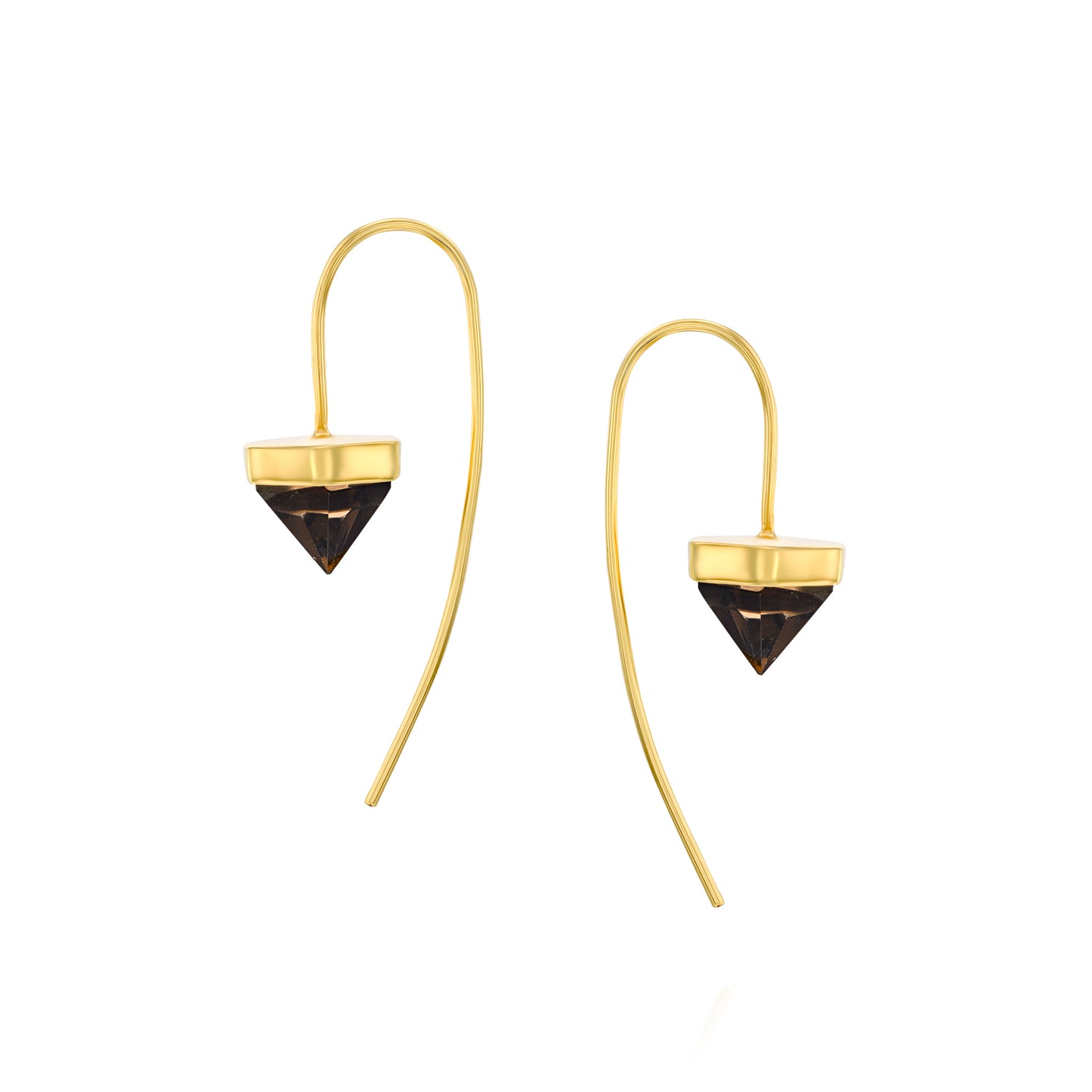 Pyramid Gold Earrings