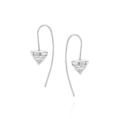 Pyramid Silver Earrings