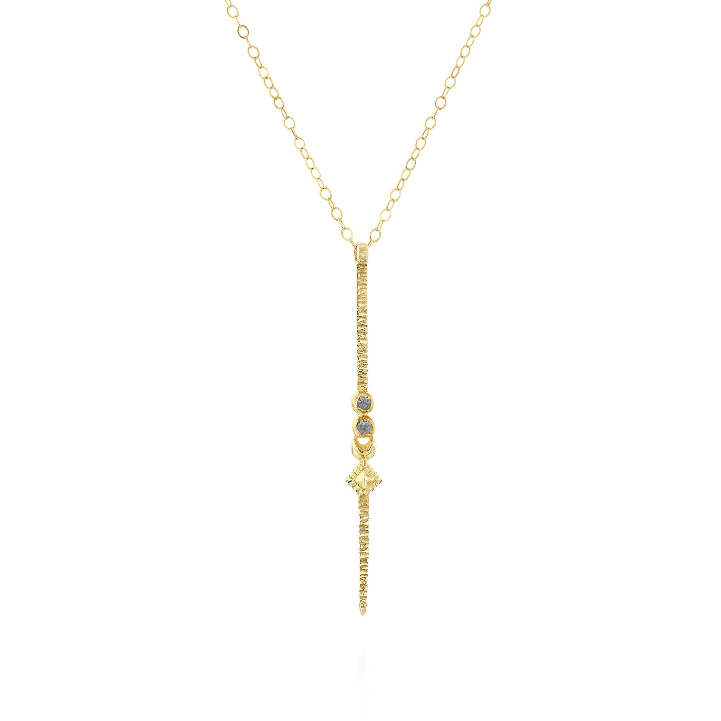 DORI 14k Solid Yellow Gold Diamonds Necklace