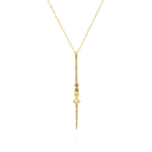 DORI 14k Solid Yellow Gold Diamonds Necklace