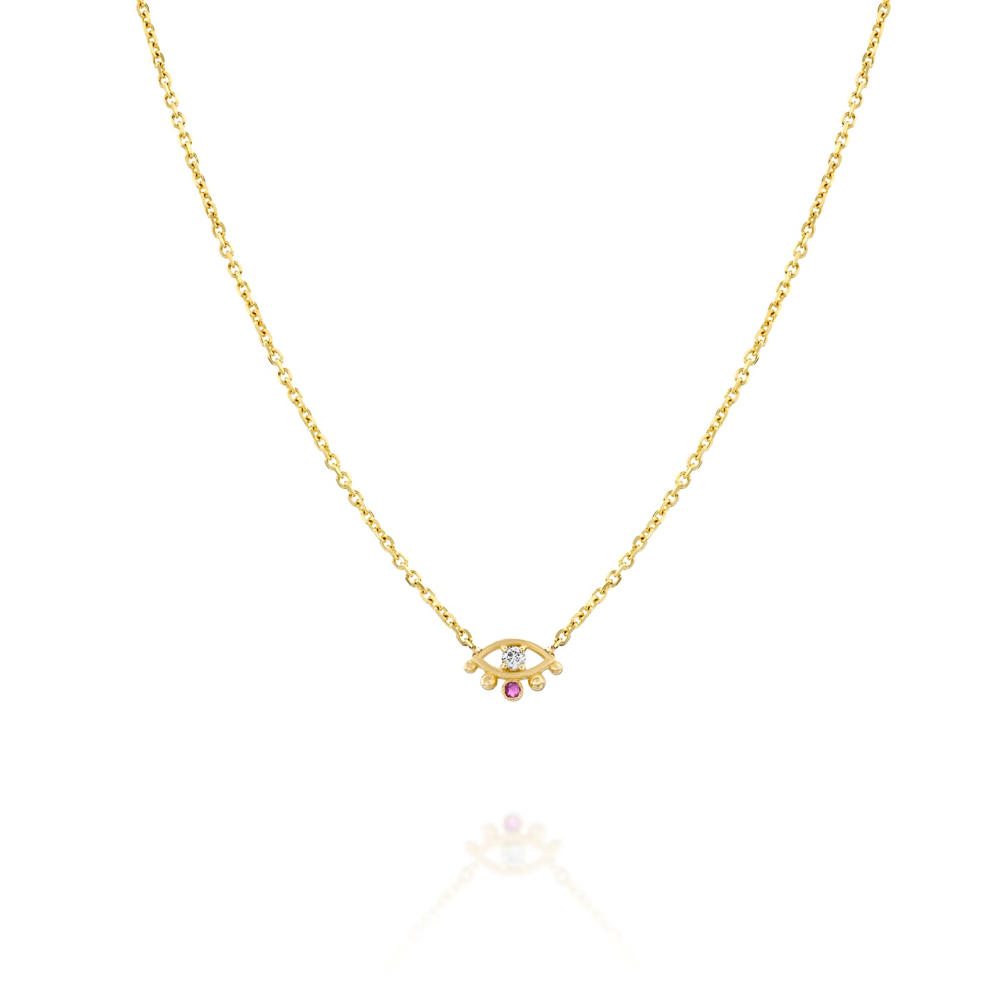 EYE 14K Solid Gold Necklace