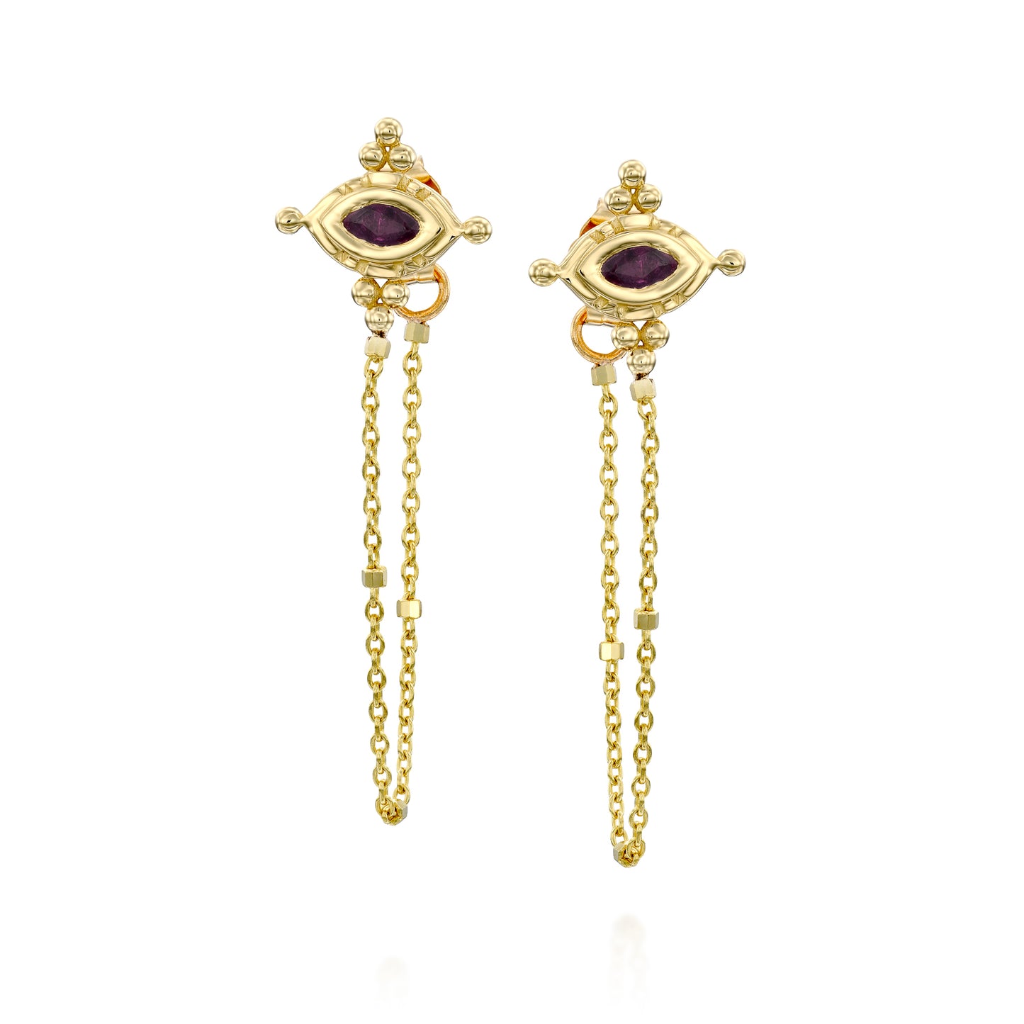 SIVAN 14k Solid Gold Ruby Earrings
