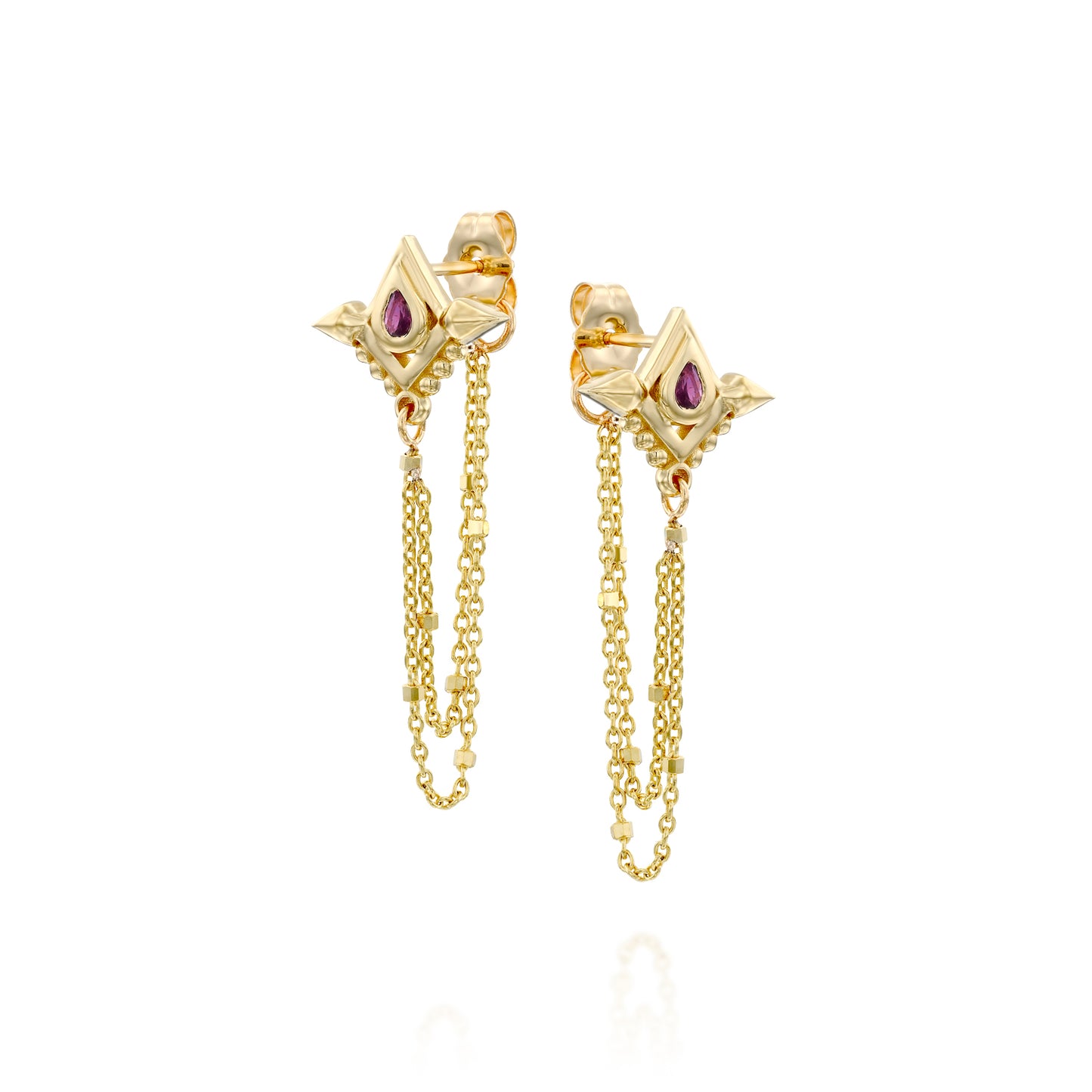 SABITA 14K Solid Yellow Gold Earrings