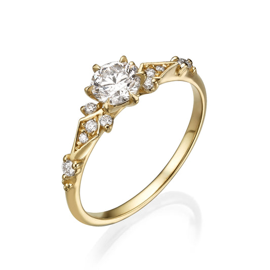 GURA Ring 14K Solid Gold & Lab Diamonds