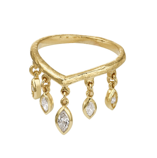 DROPS Ring 14K Gold Lab Diamonds