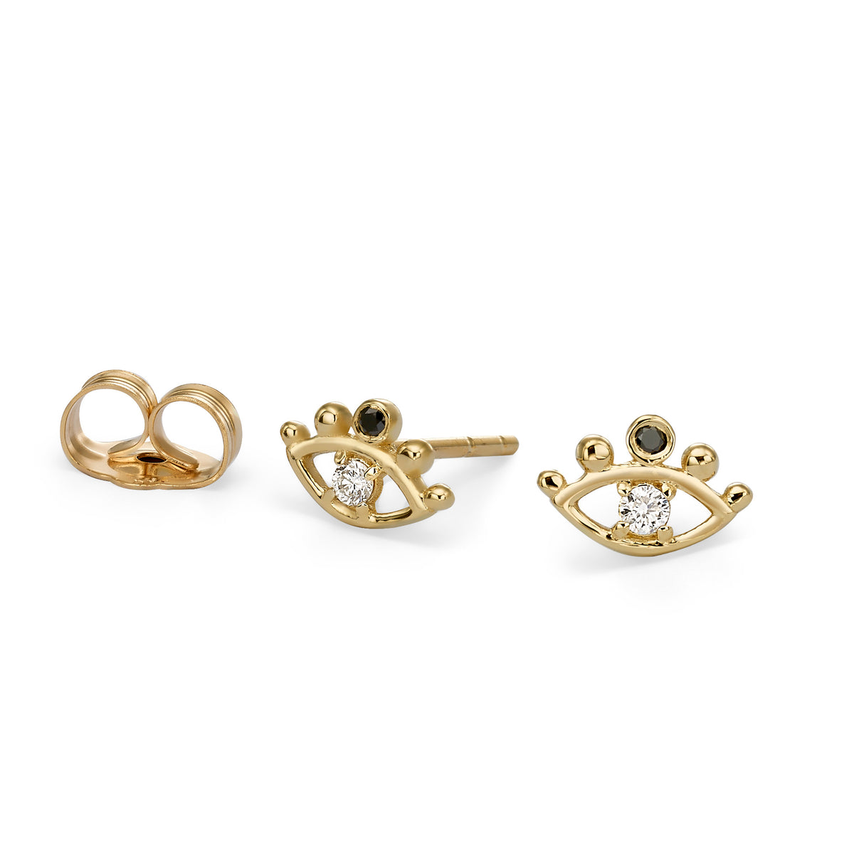 TINY EYE 14K Solid Gold Stud Earrings