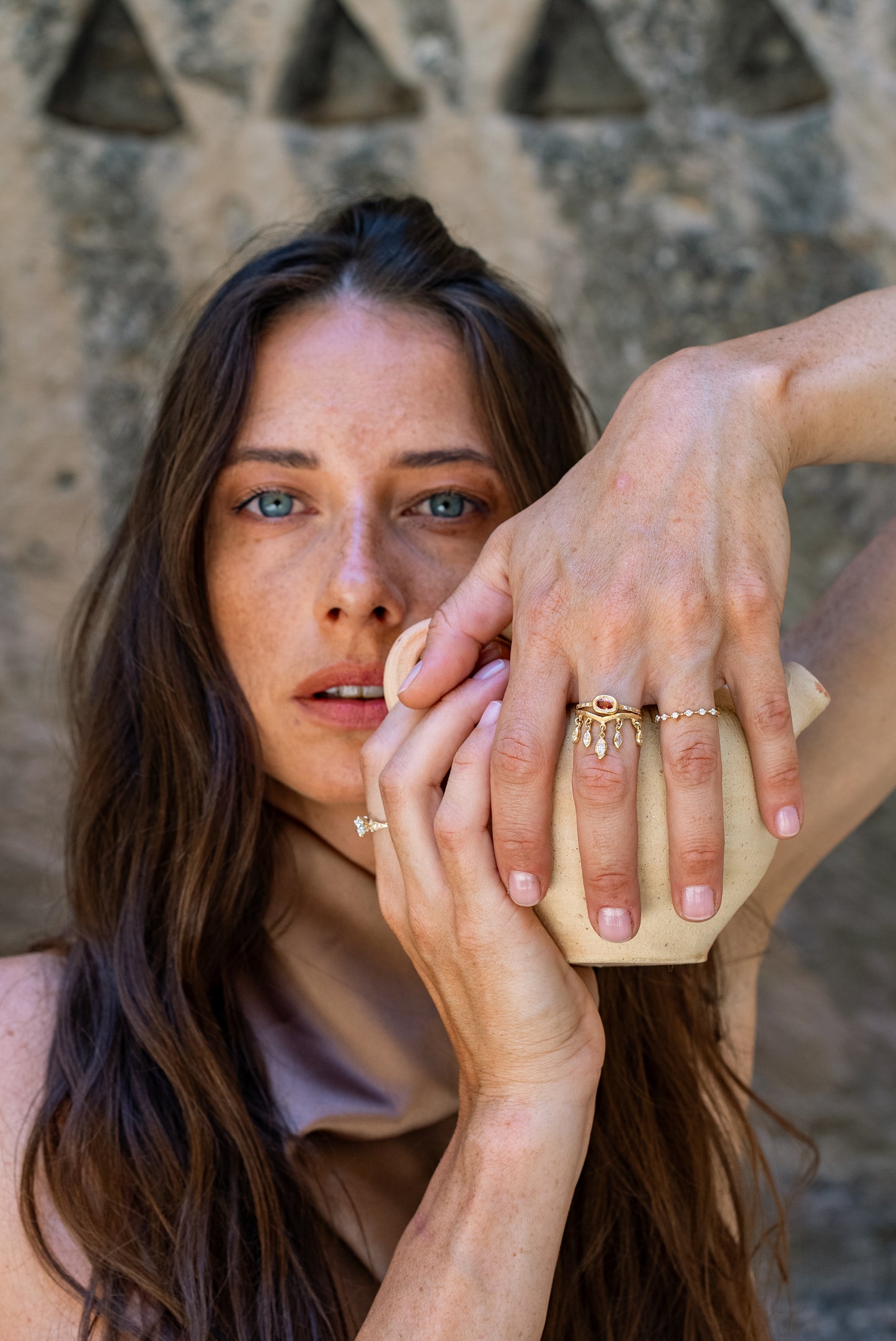DROPS Ring 14K Gold Lab Diamonds