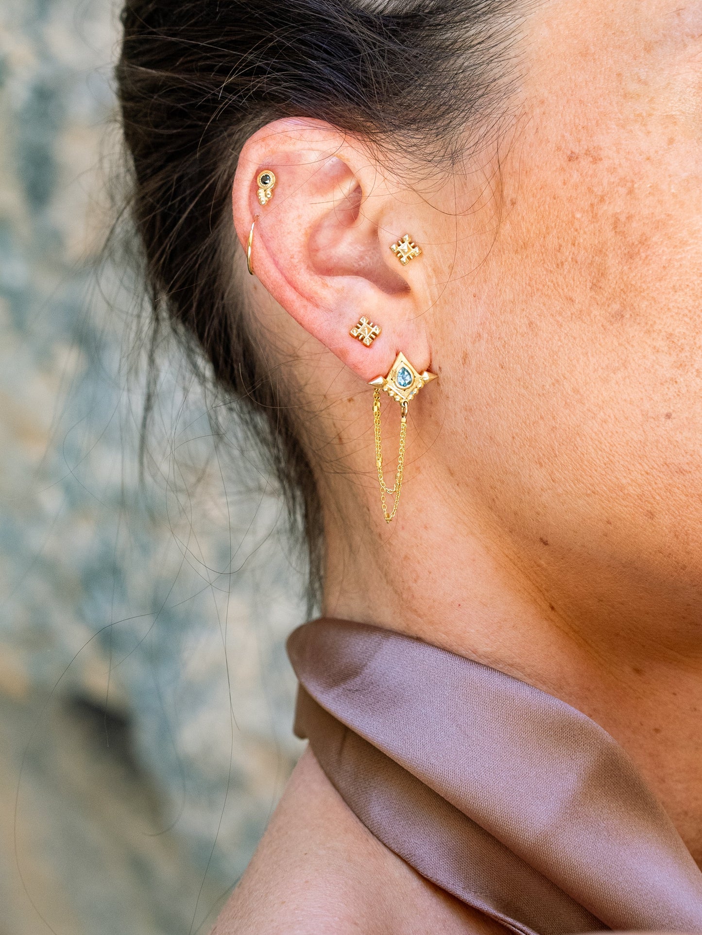 SABITA 14K Solid Yellow Gold Earrings