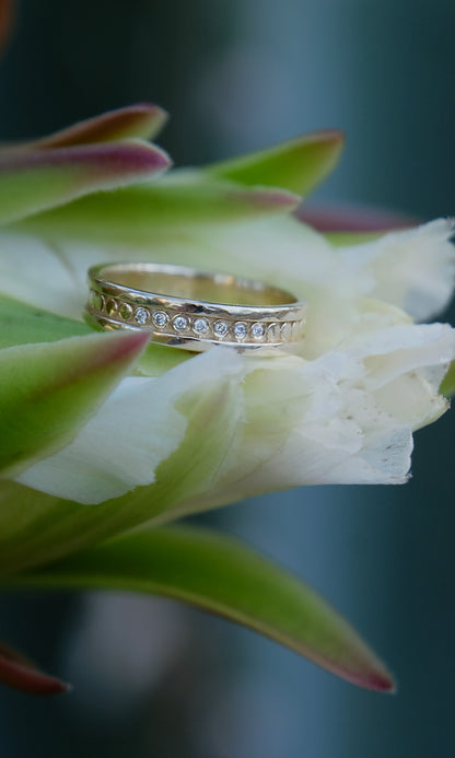 ORIANE Ring 14K Gold Natural White Diamonds