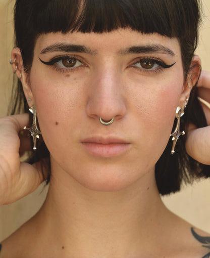 TEARDROP Silver Stud Earrings