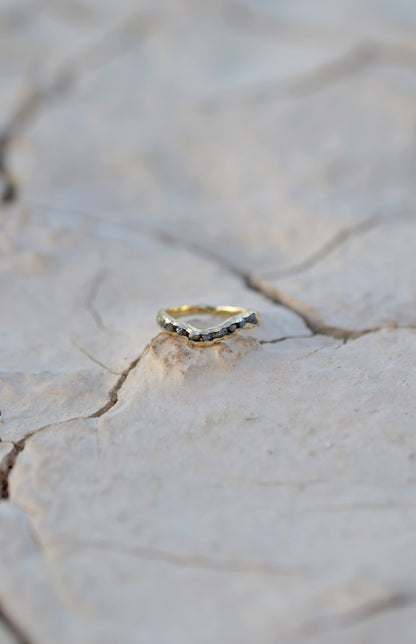 DUNES Ring 14K Solid Gold Narual Raw Diamonds