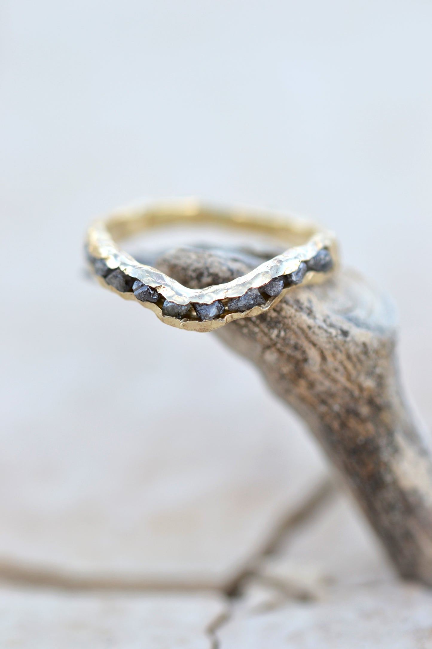 DUNES Ring 14K Solid Gold Narual Raw Diamonds