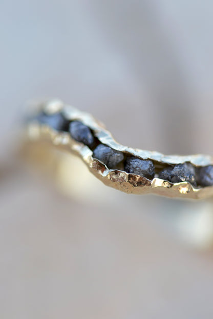DUNES Ring 14K Solid Gold Narual Raw Diamonds