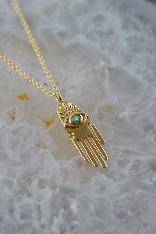 HAMSA Necklace 14K Solid Yellow Gold