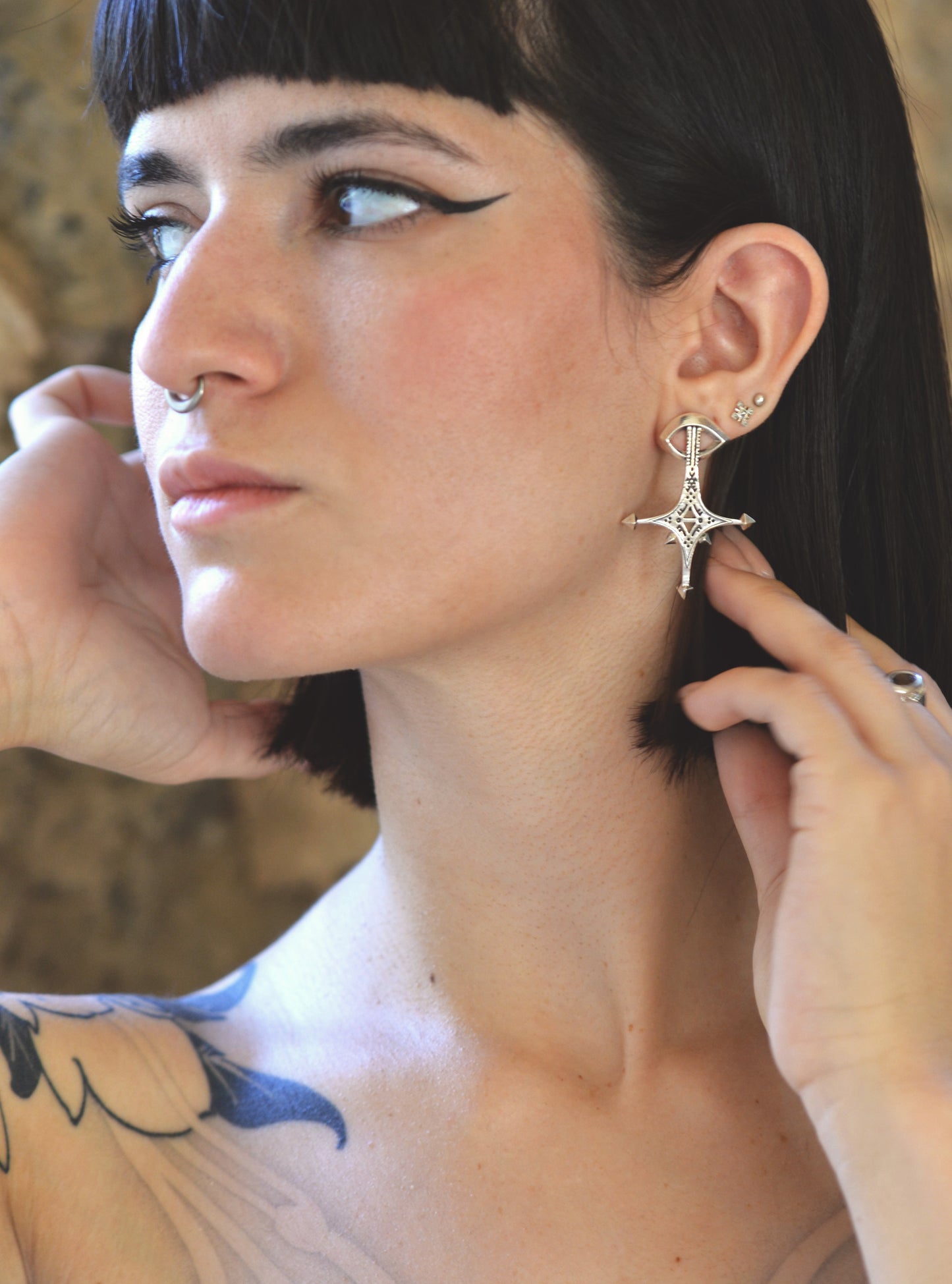 TEARDROP Silver Stud Earrings